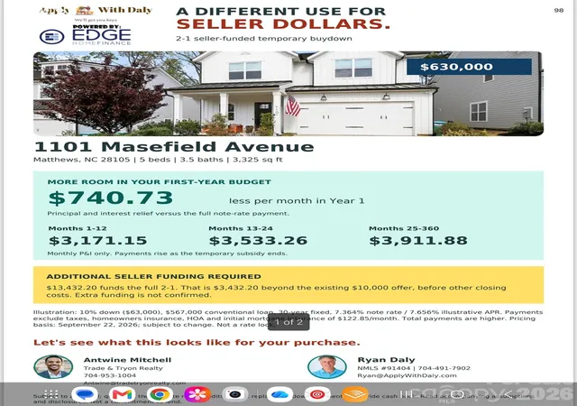 Photo 3 of Single family home for sale at 1101 Masefield Ave, Matthews, NC 28105 | MLS# 4364671 | Listing updated on 2026-10-08