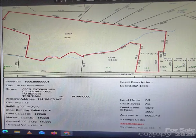 Photo 1 of Land for sale at 114 James Ave, Thomasville, NC 27360 | MLS# 4407834 | Listing updated on 2026-07-25
