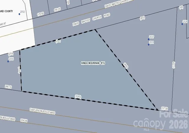 Photo 1 of Land for sale at 2327 David Baptist Church Rd, Kings Mountain, NC 28086 | MLS# 4411693 | Listing updated on 2026-08-10