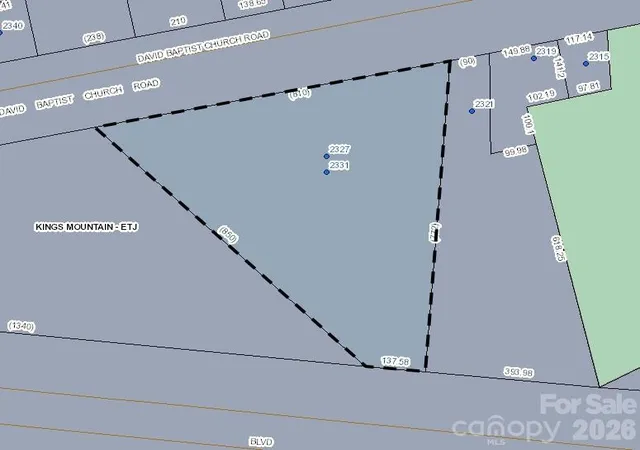 Photo 2 of Land for sale at 2327 David Baptist Church Rd, Kings Mountain, NC 28086 | MLS# 4411693 | Listing updated on 2026-08-10