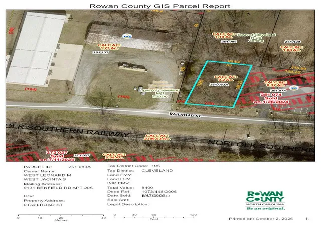 Photo 1 of Land for sale at 0 Railroad St, Cleveland, NC 27013 | MLS# 4430730 | Listing updated on 2026-10-05