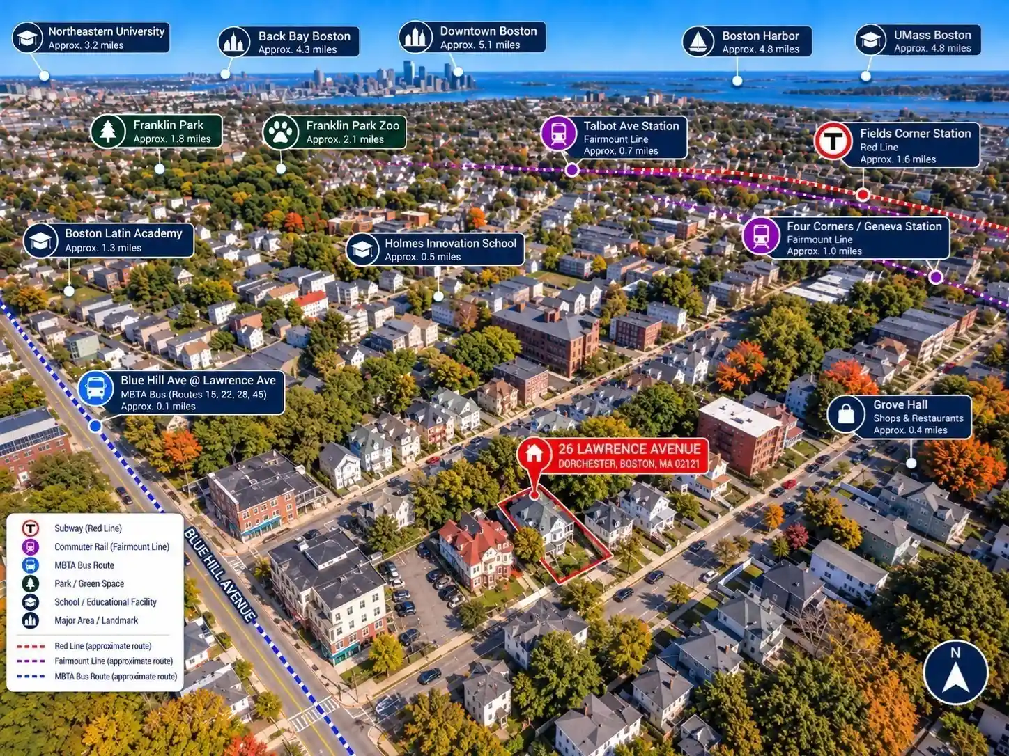 Multi family home for sale at 26 Lawrence Ave, Dorchester, MA 02121 | MLS# 73592393