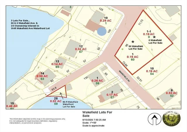 Photo 1 of Land for sale at 60 Wakefield Ave Webster Lake, Webster, MA 01570 | MLS# 73564208 | Listing updated on 2026-08-20