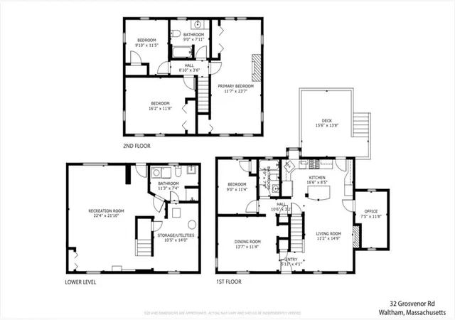 39th image of 32 Grosvenor Rd, Waltham, MA 02453 | MLS# 73550732