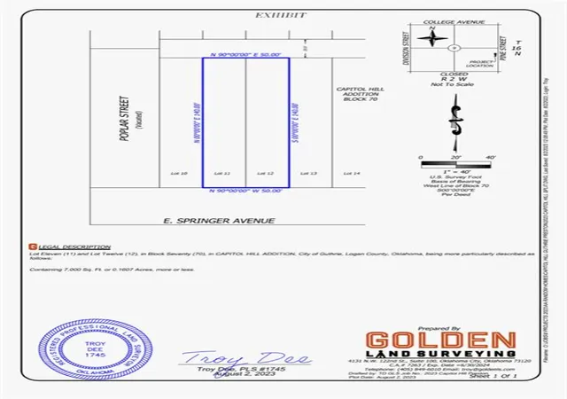 Photo 2 of Land for sale at 1416 E Springer Ave, Guthrie, OK 73044 | MLS# 1198237 | Listing updated on 2025-11-09