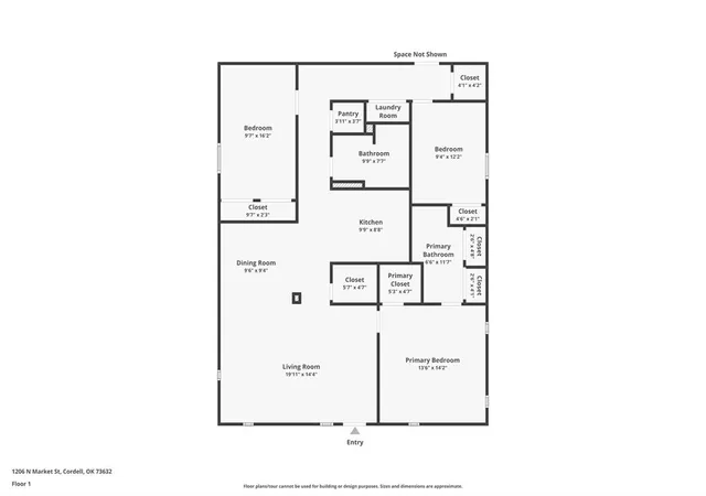 Photo 3 of Single family home for sale at 1206 N Market St, Cordell, OK 73632 | MLS# 1244768 | Listing updated on 2026-08-17