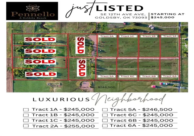 Photo 2 of Land for sale at 1017 Wild Flower (tract 1c) Way, Goldsby, OK 73093 | MLS# 1247075 | Listing updated on 2026-09-04