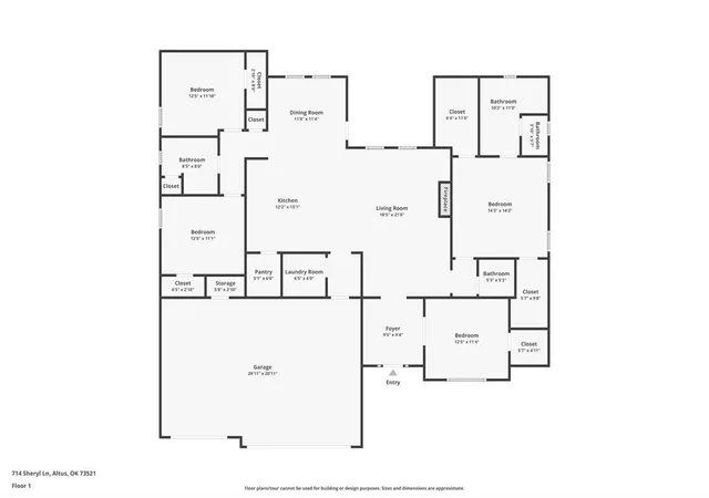 Photo 3 of Single family home for sale at 714 Sheryl Ln, Altus, OK 73521 | MLS# 1249348 | Listing updated on 2026-09-17