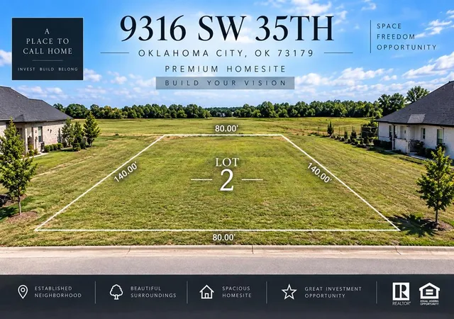 Photo 1 of Land for sale at 9316 Sw 35th Street, Oklahoma City, OK 73179 | MLS# 1250332 | Listing updated on 2026-09-22