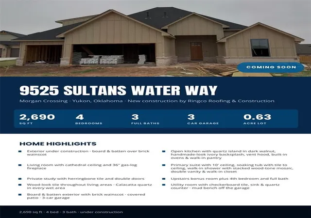 Photo 2 of Single family home for sale at 9525 Sultans Water Way, Yukon, OK 73099 | MLS# 1250848 | Listing updated on 2026-10-12