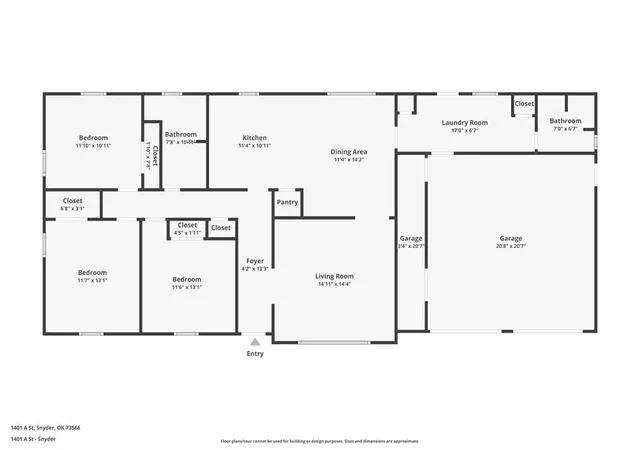 Photo 2 of Single family home for sale at 1401 A St, Snyder, OK 73566 | MLS# 1251355 | Listing updated on 2026-09-29