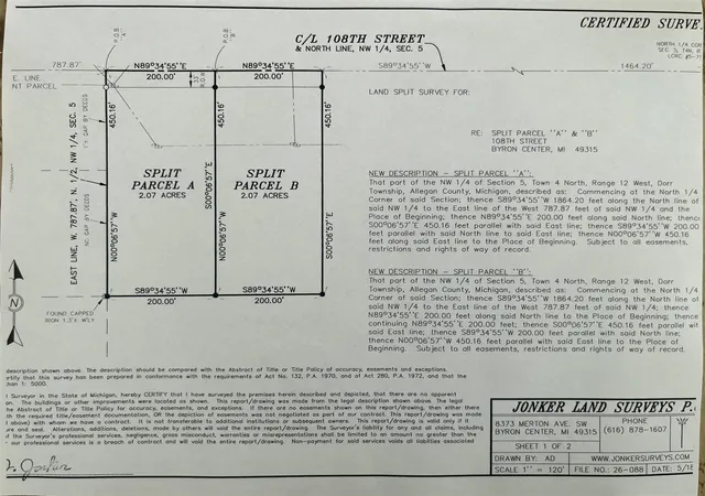 Photo 11 of Land for sale at (parcel A) 108th St, Byron Center, MI 49315 | MLS# 70534845 | Listing updated on 2026-08-15