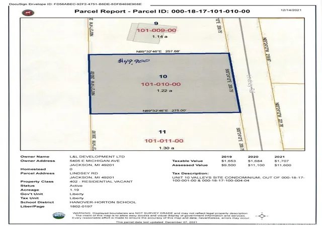 Photo 2 of Land for sale at 0 Lindsey Unit 10 Rd, Jackson, MI 49201 | MLS# 70378737 | Listing updated on 2026-01-26