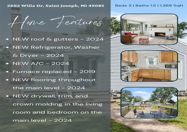 Homes for sale in Saint Joseph, MI | 2602 Willa Dr, Saint Joseph, MI 49085 | MLS# 70543922