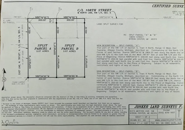 Photo 7 of Land for sale at Parcel B 108th St, Byron Center, MI 49315 | MLS# 70534859 | Listing updated on 2026-08-15