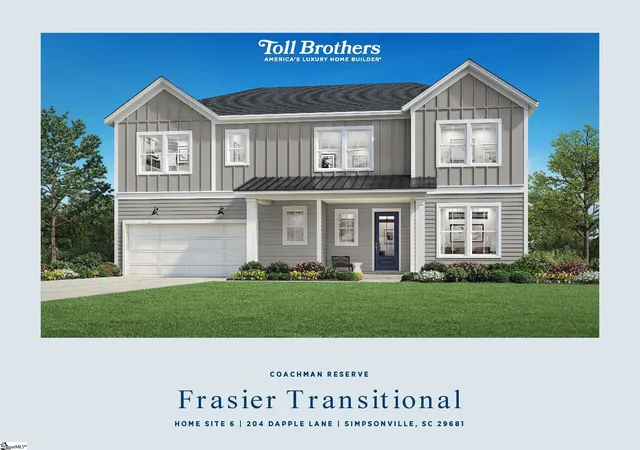Photo 2 of Single family home for sale at 204 Dapple Ln #Lot 6 Fraiser Transitional, Simpsonville, SC 29681 | MLS# 1599490 | Listing updated on 2026-09-01