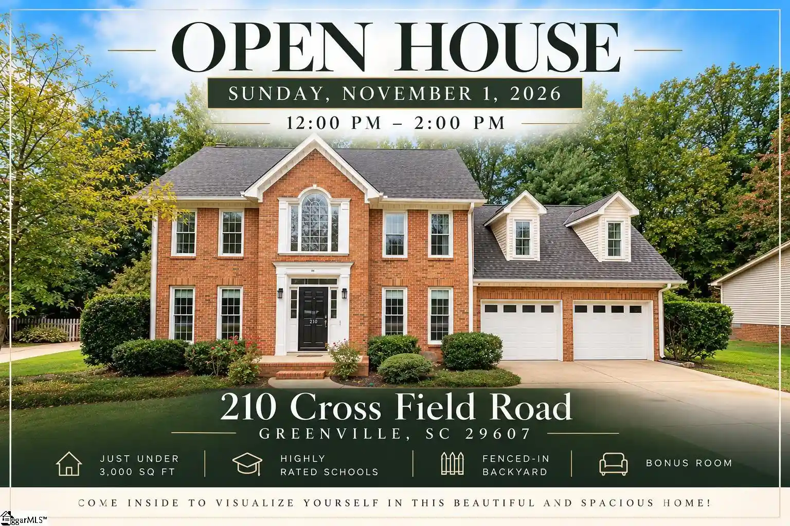 Photo 1 of Single family home for sale at 210 Cross Fld Rd, Greenville, SC 29607 | MLS# 1604073 | Listing updated on 2026-10-21