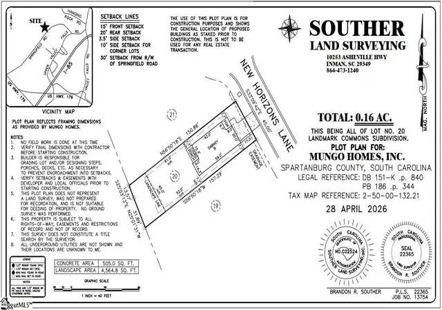 Photo 4 of Single family home for sale at 7075 New Horizons Ln #Lot 20, Spartanburg, SC 29316 | MLS# 1592436 | Listing updated on 2026-09-15
