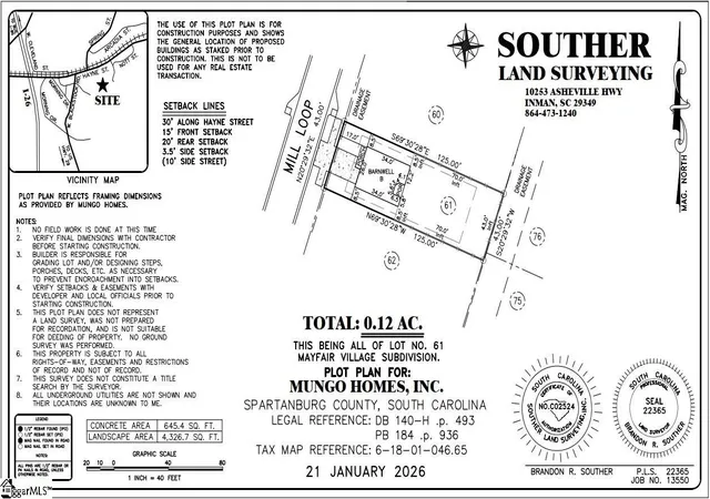 Homes for sale in Spartanburg, SC | 2320 Mill Loop #Lot 61, Spartanburg, SC 29301 | MLS# 1582207