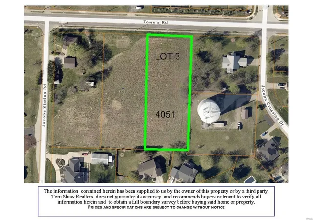 Photo 1 of Land for sale at 4051 Towers Rd, Saint Charles, MO 63304 | MLS# 24057916 | Listing updated on 2025-02-27