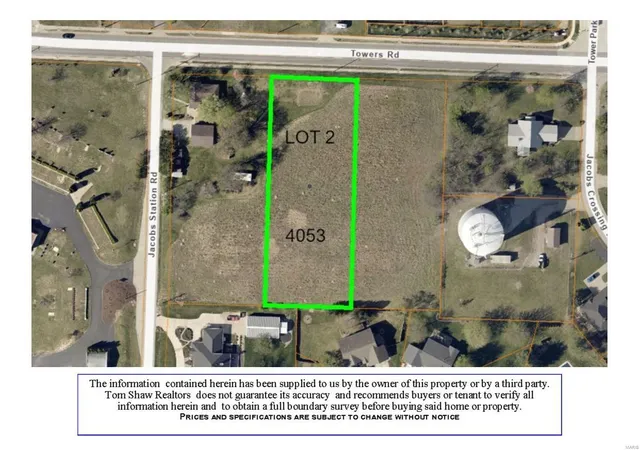 Photo 1 of Land for sale at 4053 Towers Rd, Saint Charles, MO 63304 | MLS# 24057938 | Listing updated on 2025-02-27