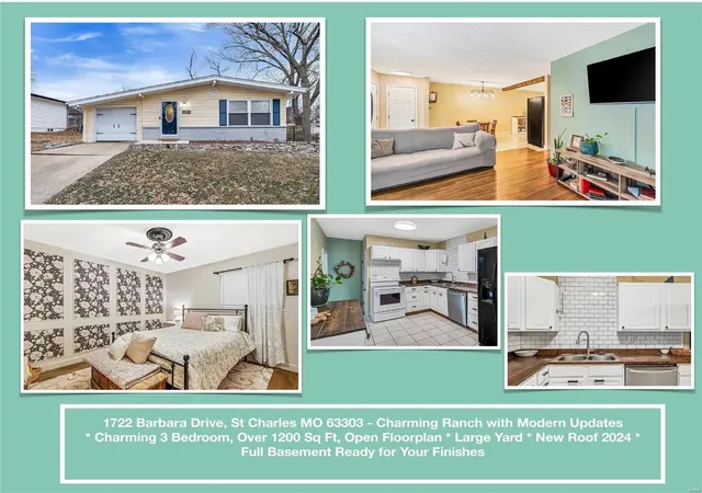 Photo 1 of Single family home for sale at 1722 Barbara Dr, Saint Charles, MO 63303 | MLS# 25007869 | Listing updated on 2025-03-10