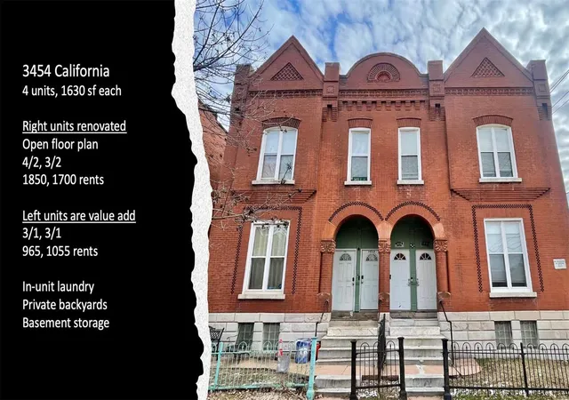 Photo 1 of Multi family home for sale at 3454 California Ave, Saint Louis, MO 63118 | MLS# 25008415 | Listing updated on 2025-02-16