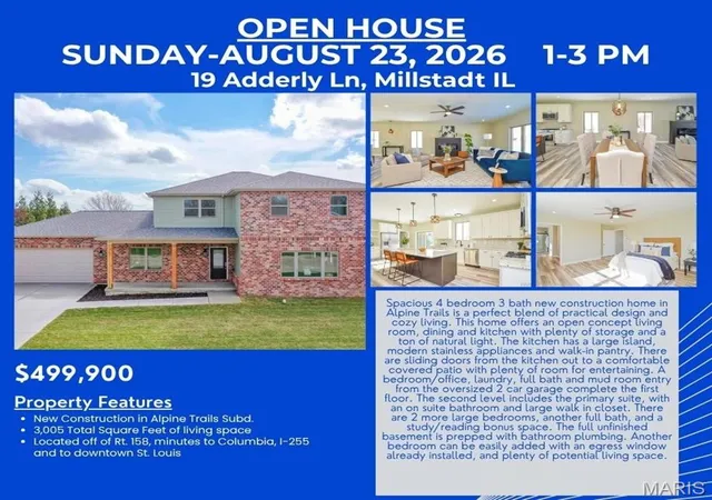 Photo 1 of Single family home for sale at 19 Adderly Ln, Millstadt, IL 62260 | MLS# MIS25034822 | Listing updated on 2026-08-25