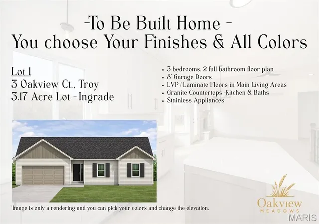 Homes for sale in Troy, MO | 3 Oakview Ct   Lot 1, Troy, MO 63379 | MLS# MIS26040619