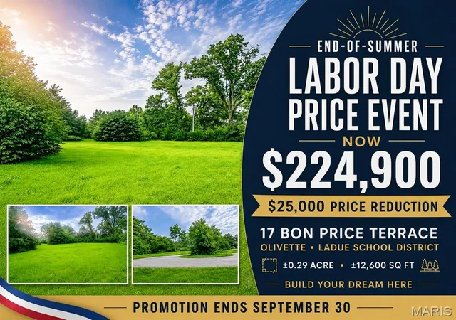 Photo 1 of Land for sale at 17 Bon Price Ter, Saint Louis, MO 63132 | MLS# MIS26050451 | Listing updated on 2026-09-10