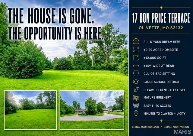 Photo 2 of Land for sale at 17 Bon Price Ter, Saint Louis, MO 63132 | MLS# MIS26050451 | Listing updated on 2026-09-10