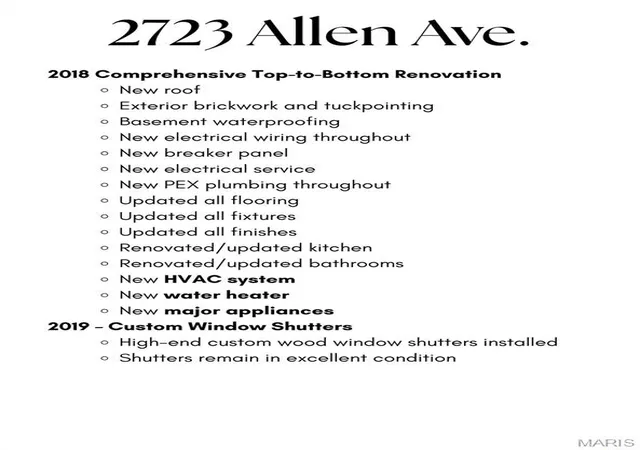 Photo 2 of Townhouse for sale at 2723 Allen Ave, Saint Louis, MO 63104 | MLS# MIS26050896 | Listing updated on 2026-09-23