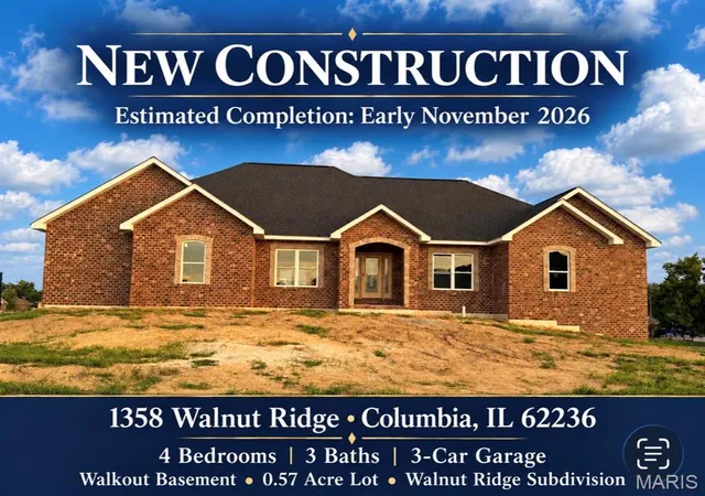 Photo 1 of Single family home for sale at 1358 Walnut Ridge Dr, Columbia, IL 62236 | MLS# MIS26052170 | Listing updated on 2026-10-19