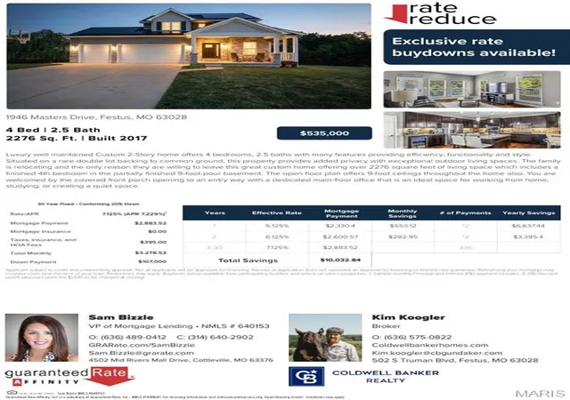 Photo 2 of Single family home for sale at 1946 Masters Dr, Festus, MO 63028 | MLS# MIS26053092 | Listing updated on 2026-10-03