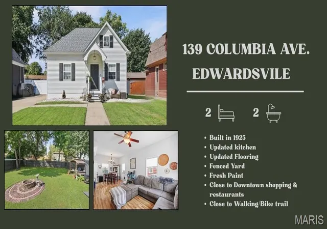 Photo 1 of Single family home for sale at 139 Columbia Ave, Edwardsville, IL 62025 | MLS# MIS26055729 | Listing updated on 2026-09-04