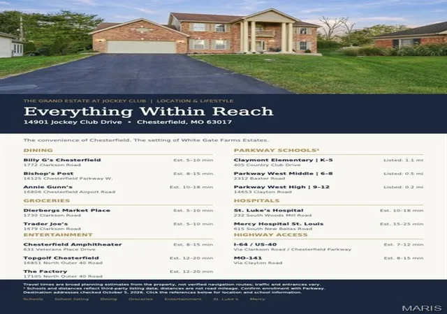 Photo 2 of Single family home for sale at 14901 Jockey Clb Dr, Chesterfield, MO 63017 | MLS# MIS26063564 | Listing updated on 2026-10-16