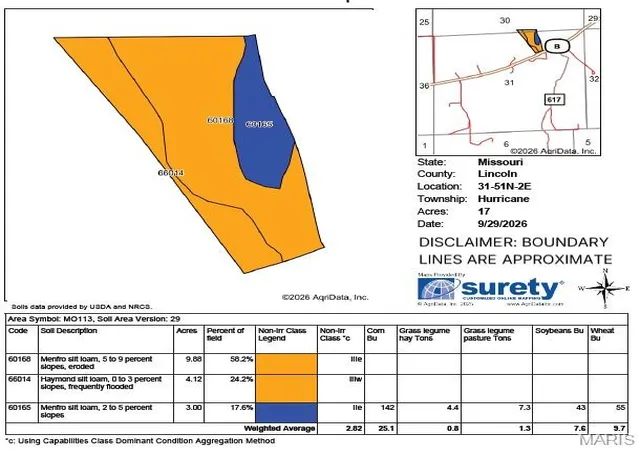 Photo 15 of Land for sale at 0 Hwy B (tract 17+/ Acres), Elsberry, MO 63343 | MLS# MIS26063613 | Listing updated on 2026-10-12