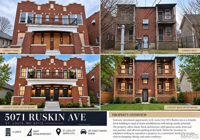 Photo 1 of Multi family home for sale at 5071 Ruskin Ave, Saint Louis, MO 63115 | MLS# MIS26064253 | Listing updated on 2026-10-06
