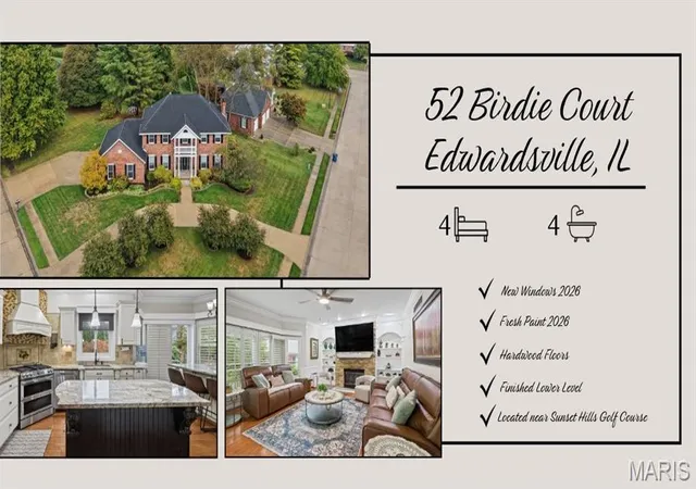 Single family home for sale at 52 Birdie Ct, Edwardsville, IL 62025 | MLS# MIS26067013