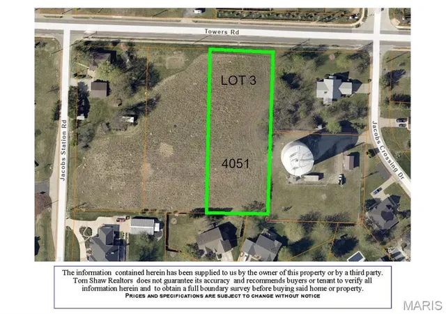 Photo 1 of Land at 4051 Towers Rd, Saint Charles, MO 63304 | MLS# MIS24057916 | | Sold on 2025-08-07