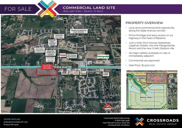 Photo 1 of Land for sale at Sw Cor Of 158th Ave, Basehor, KS 66007 | MLS# 2609576 | Listing updated on 2026-07-28