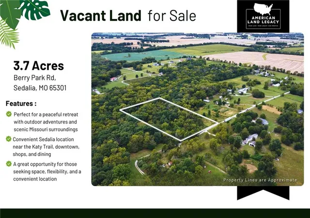 Photo 1 of Land for sale at Berry Park Rd, Sedalia, MO 65301 | MLS# 2643450 | Listing updated on 2026-10-07