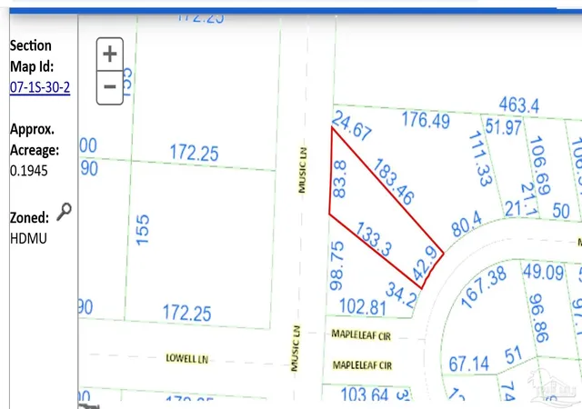 Photo 2 of Land for sale at 487 Mapleleaf Cir, Pensacola, FL 32514 | MLS# 681345 | Listing updated on 2026-05-04
