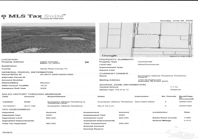 Photo 3 of Land for sale at Lot S K Indian Frd Rd, Milton, FL 32570 | MLS# 684019 | Listing updated on 2026-07-01