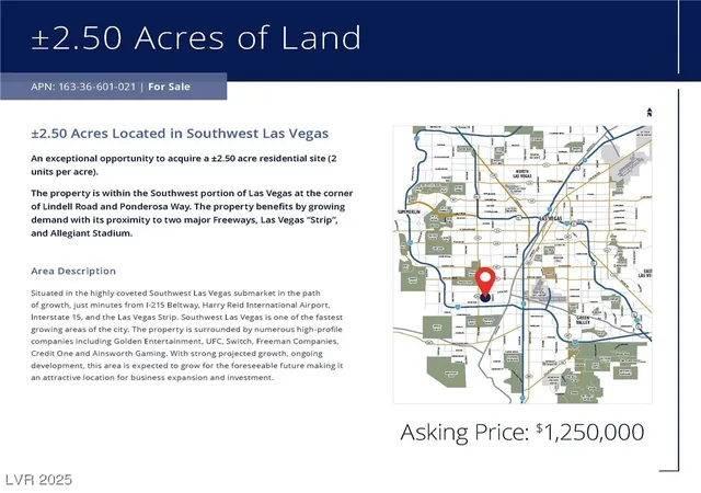 Photo 4 of Land for sale at S Lindell Rd, Las Vegas, NV 89118 | MLS# 2668320 | Listing updated on 2026-10-07