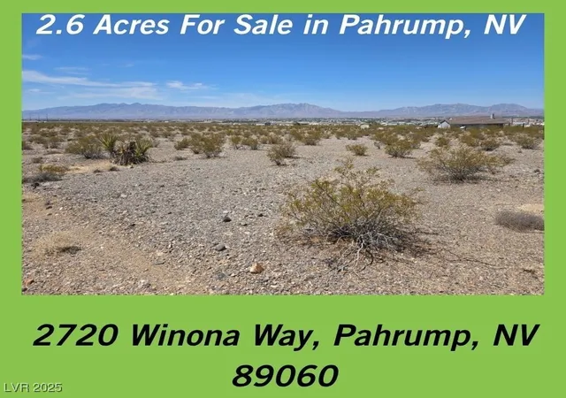 Photo 1 of Land for sale at 2720 E Winona Way, Pahrump, NV 89060 | MLS# 2693446 | Listing updated on 2026-08-20