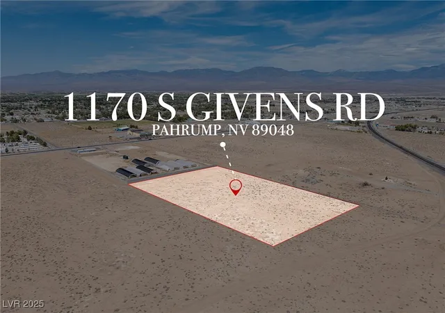 Photo 1 of Land for sale at 1170 S Givens Rd, Pahrump, NV 89048 | MLS# 2713342 | Listing updated on 2026-08-23