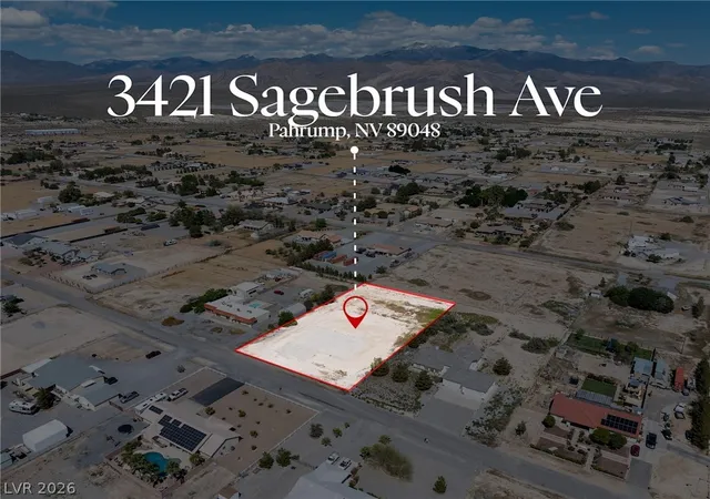 Photo 1 of Land for sale at 3421 Sagebrush Ave, Pahrump, NV 89048 | MLS# 2776491 | Listing updated on 2026-05-08
