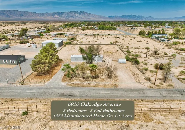 Photo 1 of Manufactured home for sale at 6920 Oakridge Ave, Pahrump, NV 89048 | MLS# 2807437 | Listing updated on 2026-08-08