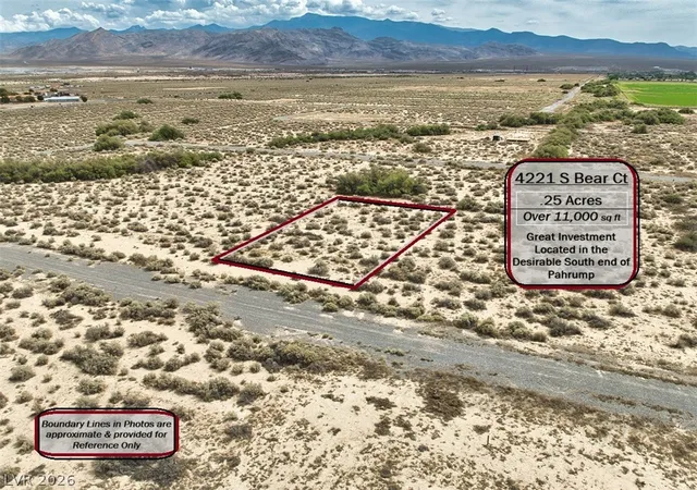 Photo 1 of Land for sale at 4221 S Bear Ct, Pahrump, NV 89061 | MLS# 2813643 | Listing updated on 2026-09-01